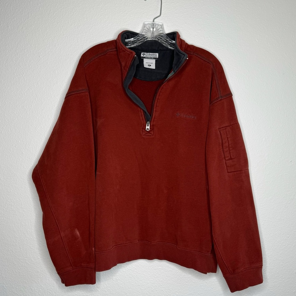Columbia 1/4 Zip Pullover Sweatshirt Mens Size XL Maroon Long Sleeve Gorpcore